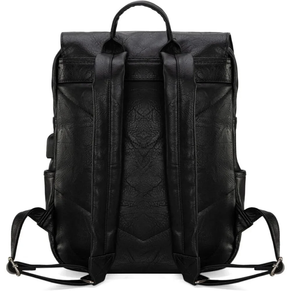 ✨Men Black Montana West Wrangler Leather Purse Laptop Backpack Fashion Backpack